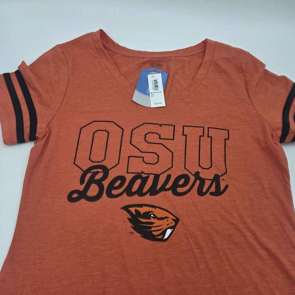 New Oregon State Beavers Women Size M Orange OSU SlimFit Shirt MSRP $23 NWT